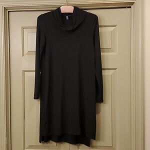 Eileen Fisher twist turtleneck black long sleeve dress